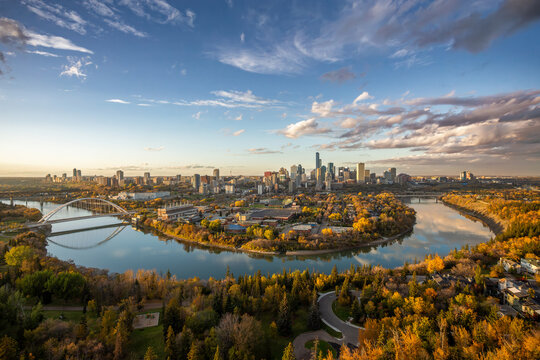 Edmonton downtown skyline fall