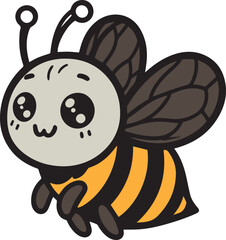 Bee silhouette black vector flat illustration. Honey Bee icon, honey bee silhouette on white background.  black and white, silhouette bee collection. Vector illustration for drawing.