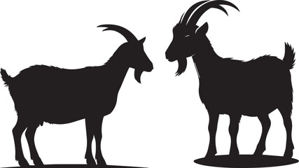 Goat silhouette icon symbol logo black design vector illustration. Goat Silhouette. goat vector.