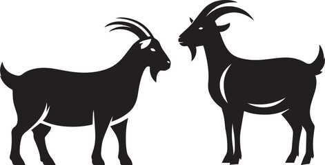 Goat silhouette icon symbol logo black design vector illustration. Goat Silhouette. goat vector.