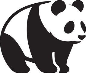 Panda Vector illustration isolated on colorful Set of cute big pandas in different poses. flat vector illustration design. Panda Silhouette Vector illustration.