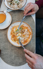 food, plate, salad, gourmet, cuisine, fresh, healthy? fish, vegetable, breakfast, dish, lunch, meal