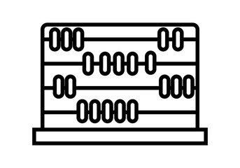 Icono negro de ábaco en fondo blanco