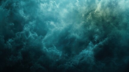 Dark blue and green clouds fill the background