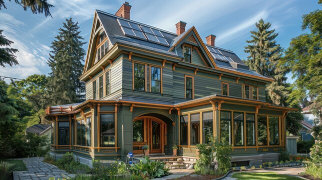 historic home retrofitted with energy-efficient windows that maintain its architectural integrity while significantly improving thermal efficiency