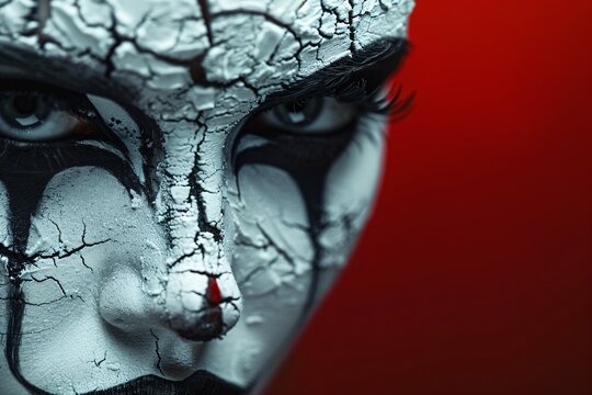 portrait of a female demon with crazy makeup