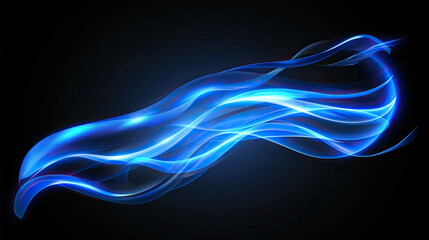 Obraz premium Blue glowing curves i isolated on black background