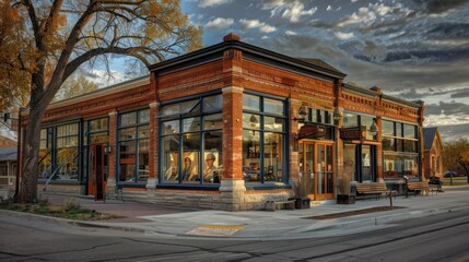 Fototapeta premium small town museum with custom-designed energy-efficient windows that protect historic artifacts from UV damage while enhancing the buildinga??s old-world charm