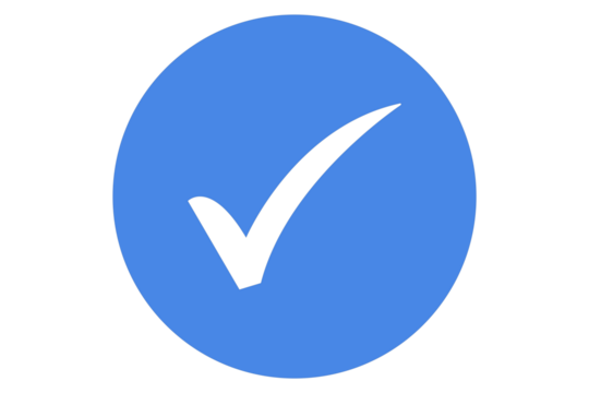 blue white check mark icon