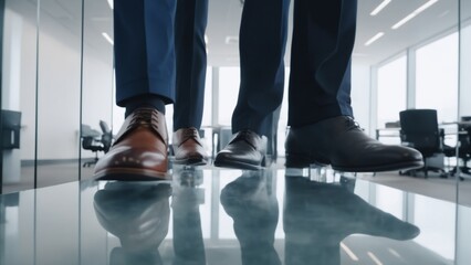 Photo of men's classic shoes and men's feet