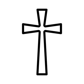recommend clip art: Christian Cross icon design in filled and outlined style