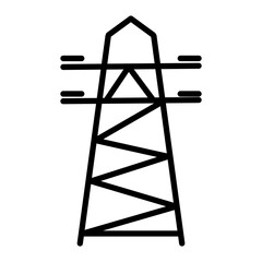 electrical energy tower icon design in filled and outlined style