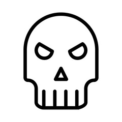 Evil skull icon design in filled and outlined style