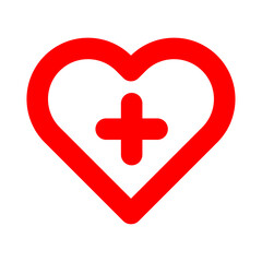 Obraz premium Heart plus icon design in filled and outlined style