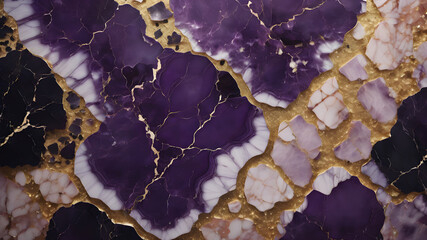 Obraz premium Purple marble texture background, natural breccia marbel tiles for ceramic wall and floor Generative AI
