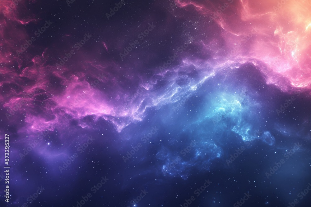 Poster a space with a colorful background, grainy gradient background portraying the transition from the in