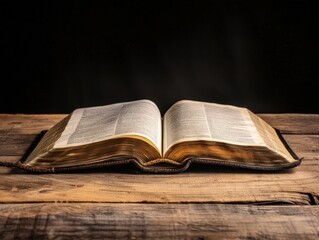 Open book resting on a wooden table with a simple, uncluttered background, pages slightly fanned out, symbolizing the lifestyle of acquiring knowledge and wisdom 