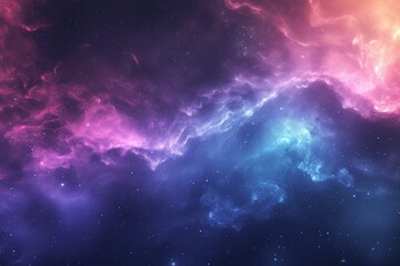 Naklejka premium a space with a colorful background, grainy gradient background portraying the transition from the inky black of deep space to the pastel hues of a nebula