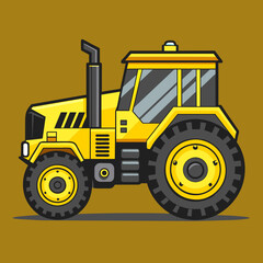 Illustrated Tractor Vector Agriculture Equipment Design