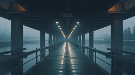 Obraz premium An empty city bridge, usually teeming with traffic