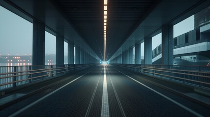 Fototapeta premium An empty city bridge, usually teeming with traffic