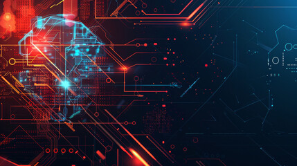 Fototapeta premium Technology evolution background. Digital technology shapes in abstract design. Vector illustration for cover, poster, banner. EPS10