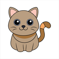Cartoon funny cat vector illustration