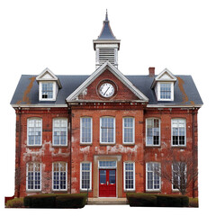 Obraz premium school building bad PNG background.