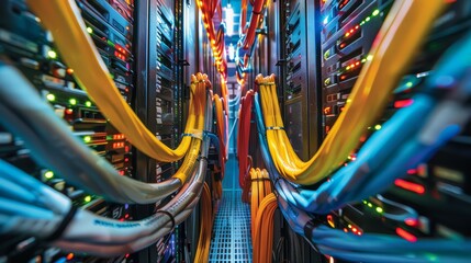 An image showing the inside of a modern data center