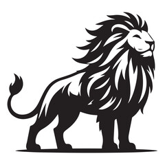 Fototapeta premium a black silhouette of a lion standing proudly