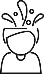 Fototapeta premium Simple line icon of a man having a creative idea or light bulb moment