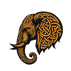 Elephant style minimalism. Vector drawing.
