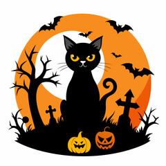  halloween pumpkin head, black cat ,cat cartoon,halloween castle with bats,jack o lantern,
