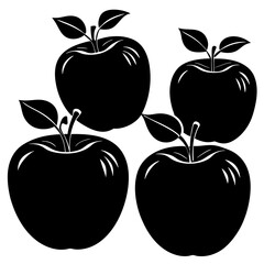 Apple icons vector silhouette