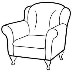 Armchair isolated of line art vector