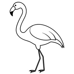 illustration of a Flamingo line art vector