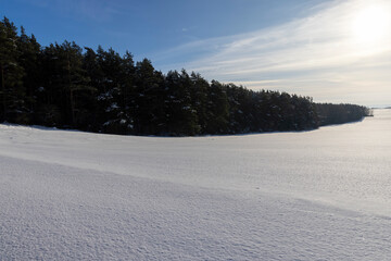 drifts of pure white snow after a snowfall