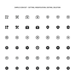 Fototapeta premium Icons related to maintenance and management using tool driver 
