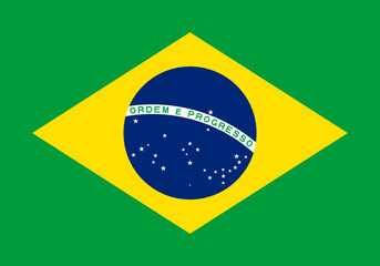 Fototapeta premium Flag of Brazil. Vector flag with official colors and correct proportion