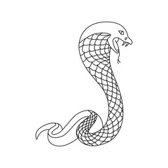 Snake line - symbol Chinese oriental New Year 2025 symbol. Vector stock hand drawing illustration for design template tattoo or congratulations greeting card, banner, calendar. Editable stroke.