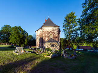 Fototapeta premium Church of All Saints, Hermankovice, Broumov, Czech republic