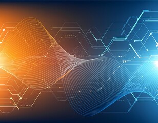 Obraz premium Technology Background illustration. Wave and space for text. Generative Ai Image.