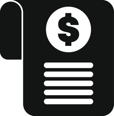 Black and white icon of a financial document, symbolizing financial planning and wealth growth
