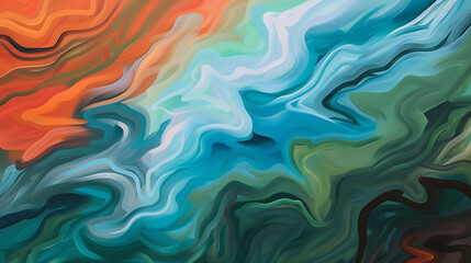 Obraz premium Dynamic Gradient Waves: Abstract Flow