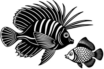 fish icon  silhouette vector illustration 