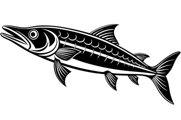 marine fish silhouette vector illustration 