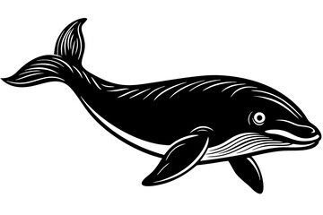 marine fish silhouette vector illustration 