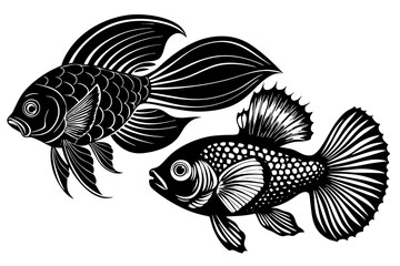 marine fish  silhouette vector illustration 