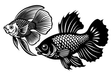 marine fish silhouette vector illustration