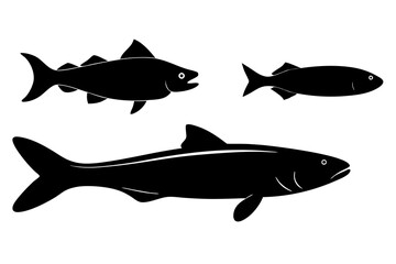 marine fish silhouette vector illustration